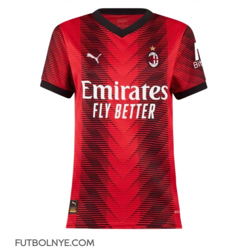 Camiseta AC Milan Primera Equipación para mujer 2023-24 manga corta
